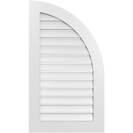 Ekena Millwork Quarter Round Top Right Surface Mount PVC Gable Vent w/ 3-1/2"W x 1"P Standard Frame, 24"W x 42"H GVPQR24X4201SF